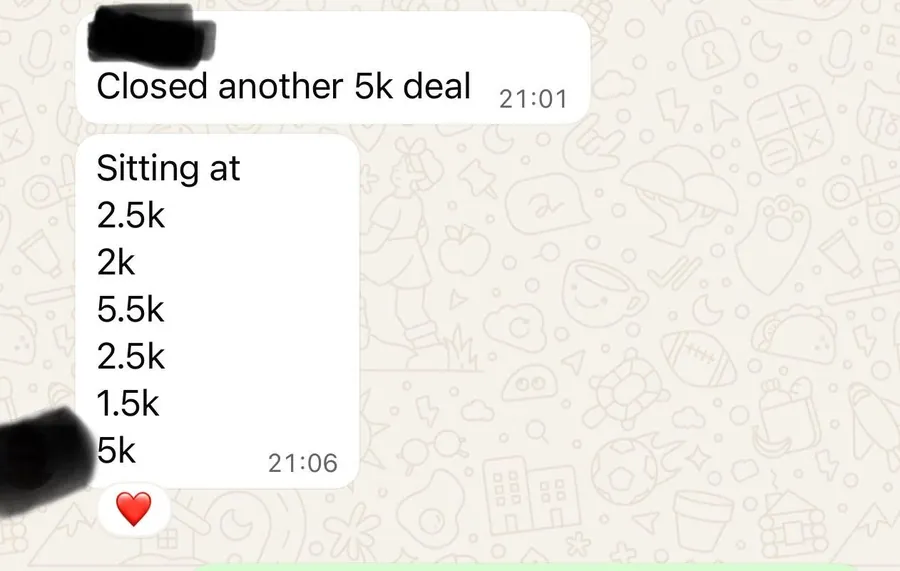 Closed another 5k deal.